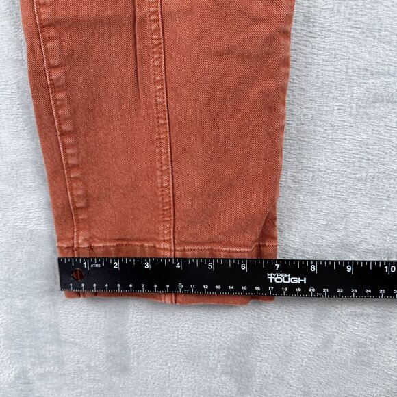 Ann Taylor Straight Leg Jeans High Rise Womens Size 8 Pintuck High Waist Orange - Picture 10 of 12